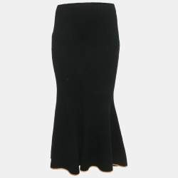 Pre Owned Moncler Black Knit Gonna Tricot Midi Skirt S