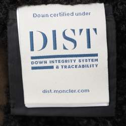 Pre Owned Moncler Green Gabardine and Boucle Sieck Down Jacket S