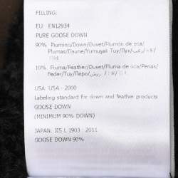 Pre Owned Moncler Green Gabardine and Boucle Sieck Down Jacket S