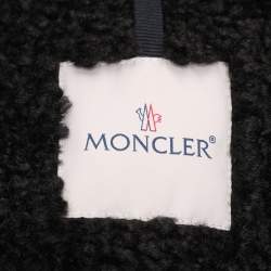 Pre Owned Moncler Green Gabardine and Boucle Sieck Down Jacket S