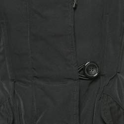 مملوكة مسبقًا Moncler Black Real Fur Synthetic Down Puffer Jacket XS