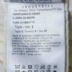 Pre Owned جاكيت مونكلير مبطن من النايلون باللون الأصفر مع غطاء للرأس، مقاس M