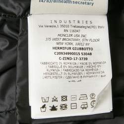 مملوكة مسبقًا Moncler Black Fur Trim Nylon Down Coat S