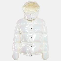 مملوكة مسبقًا Moncler White Synthetic Down Puffer Jacket M