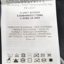 مملوكة مسبقًا Moncler Red/Blue Logo Print Faux Fur and Nylon Puffer Jacket L