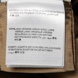 Pre Owned جاكيت مونكلر صوف رمادي بحواف ساتان مقاس متوسط