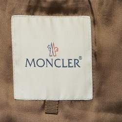 Pre Owned جاكيت مونكلر صوف رمادي بحواف ساتان مقاس متوسط