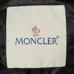 Pre Owned Moncler Black Embellished Trim Nylon Puffer Down Jacket L