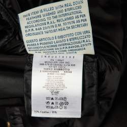 Pre Owned Moncler Black Embellished Trim Nylon Puffer Down Jacket L