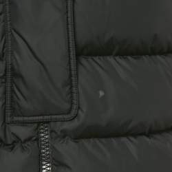 Pre Owned Moncler Black Sherlyn Trim Nylon Aphroti Long Down Jacket M