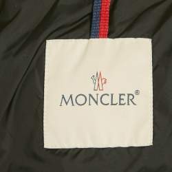 Pre Owned Moncler Black Sherlyn Trim Nylon Aphroti Long Down Jacket M
