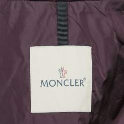 Pre Owned Moncler Purple Synthetic Short Biker Jacket M
