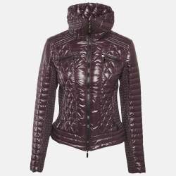 مملوكة مسبقًا Moncler Purple Synthetic Short Biker Jacket M
