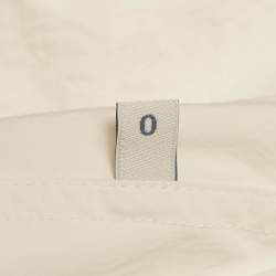 Pre Owned جاكيت مونكلير يوريديس بسحاب تركيب صناعي بشعار بارز أبيض مائل للرمادي مقاس صغير جداً (إكسترا سمول)