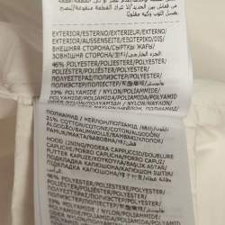 Pre Owned جاكيت مونكلير يوريديس بسحاب تركيب صناعي بشعار بارز أبيض مائل للرمادي مقاس صغير جداً (إكسترا سمول)