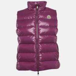 مملوكة مسبقًا Moncler Purple Nylon Sleeveless Down Ghany Gilet M
