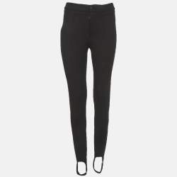 Pre Owned Moncler Black Nylon Hem Pants XS