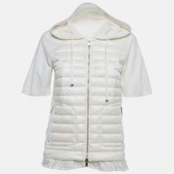 مملوكة مسبقًا Moncler White Nylon Quilted Down Jacket XS