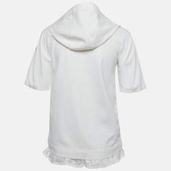 مملوكة مسبقًا Moncler White Nylon Quilted Down Jacket XS