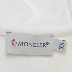 مملوكة مسبقًا Moncler White Nylon Quilted Down Jacket XS