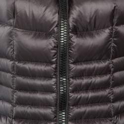 Pre Owned جاكيت مونكلير مبطن صناعي باللون الأسود مقاس كبير (لارج)