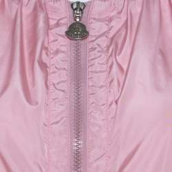 Pre Owned Moncler Pink Layered Zip Front Lightweight Bomber Jacket XL