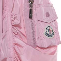 Pre Owned Moncler Pink Layered Zip Front Lightweight Bomber Jacket XL