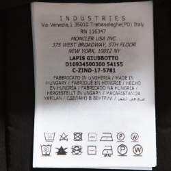 Pre Owned Moncler Black Grosgrain Trim Balloon Sleeve Hooded Jacket L