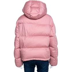 Pre Owned Moncler Pink Cotton Goose Down Paeonia Puffer Jacket M