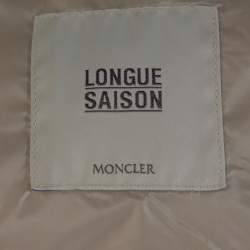 Moncler Beige Down Quilted Light Weight Hooded Barbel Coat S