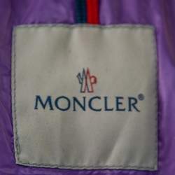 Pre Owned Moncler Purple Synthetic Quilted Hooded Down Jacket S