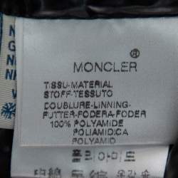 Pre Owned Moncler Grey Synthetic Quilted High Collar Belted Aliso Jacket L