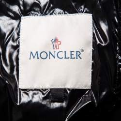 Pre Owned Moncler Black Synthetic Micro Pleated Detail Sizuka Coat M