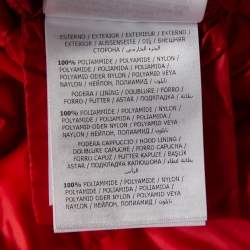 Pre Owned Moncler Red Synthetic Quilted Hooded Jacket XL