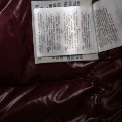 Pre Owned Moncler Navy Blue Synthetic Quilted Sleeveless Hooded Galene Gilet S