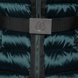 Pre Owned Moncler Dark Green Puffer Down Belted Tareg Gilet M