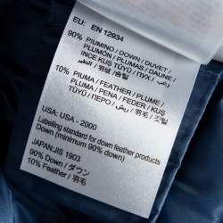 Pre Owned Moncler Blue Synthetic Quilted Hooded Sleeveless Eble Gilet L