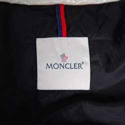 Pre Owned Moncler Off-White Synthetic Fur Lined Hooded Quilted Aphrotiti Jacket XS