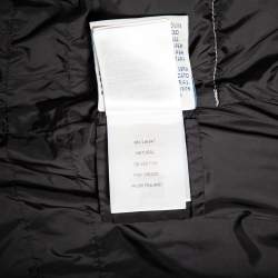 Pre Owned Moncler Off-White Synthetic Fur Lined Hooded Quilted Aphrotiti Jacket XS