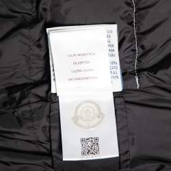 Pre Owned Moncler Off-White Synthetic Fur Lined Hooded Quilted Aphrotiti Jacket XS