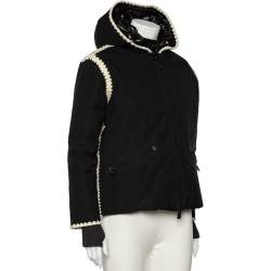 Moncler Black Twill Hooded Puffer Jacket S