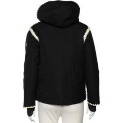 Moncler Black Twill Hooded Puffer Jacket S