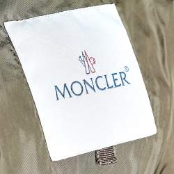 Moncler Khaki Down Synthetic Peplum Trim Detailed Seri Jacket S