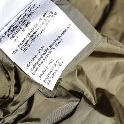Moncler Khaki Down Synthetic Peplum Trim Detailed Seri Jacket S