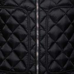 Moncler Black Quilted Down Synthetic Zip Front Jacket M