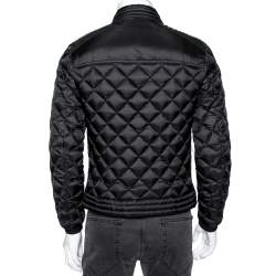 Moncler Black Quilted Down Synthetic Zip Front Jacket M