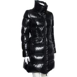 Moncler Black Down Quilted Jasminum Giubbotto Long Puffer