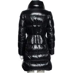 Pre Owned Moncler Black Down Quilted Jasminum Giubbotto Long Puffer Jacket M