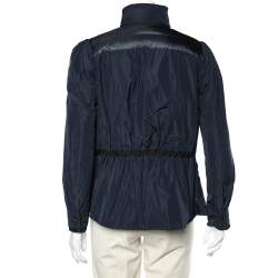 Pre Owned Moncler Navy Blue Quilted Synthetic Cereste Down Jacket M