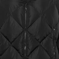 Pre Owned Moncler Black Flounce-Hem Vouglette Puffer Coat XL